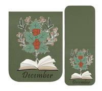 Marcapáginas de Flor - Señalador Floral Vintage de Piel Sintética - Marcapáginas Magnéticos Bonitos - para Niños, Niñas, Adolescente, Hombres, Mujeres, Profesor, Lectura, Escuela, Trabajo, Estudio, Pl