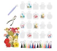 Marcapáginas de Flores Secas - Separadores Transparentes de Gran Tamaño con Especímenes Botánicos | Accesorio Decorativo Floral para Proyectos Escolares, Fiestas y Decoración de Álbumes