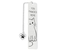 Marcapáginas de gato de metal,Marcas de libros de metal - Colgante de pata de gato Mujer fabricante de libros - Accesorios únicos, suministros de lectura, marcapáginas de animales para profesores,