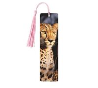 Marcapáginas de leopardo con forma de animal salvaje, marcapáginas de madera con borla, ideal para amantes de los libros, regalos de lectura para mujeres y hombres, etiqueta de madera hecha a mano.