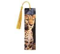 Marcapáginas de leopardo con forma de animal salvaje, marcapáginas de madera con borla, ideal para amantes de los libros, regalos de lectura para mujeres y hombres, etiqueta de madera hecha a mano.