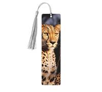 Marcapáginas de leopardo con forma de animal salvaje, marcapáginas de madera con borla, ideal para amantes de los libros, regalos de lectura para mujeres y hombres, etiqueta de madera hecha a mano.