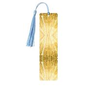 Marcapáginas de madera azul cielo, doble cara dorada con impresión completa decorativa para sala de estudio, oficina, aula, biblioteca