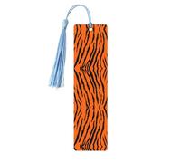 Marcapáginas de madera azul cielo, doble cara, tigre naranja, leopardo, impresión completa, decorativo para sala de estudio, oficina, aula, biblioteca