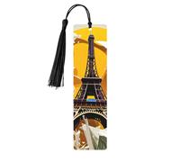 Marcapáginas de madera con borla, diseño de la Torre Eiffel de París, hermosos marcadores hechos a mano, marcadores para leer