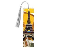 Marcapáginas de madera con borla, diseño de la Torre Eiffel de París, hermosos marcadores hechos a mano, marcadores para leer