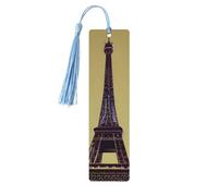 Marcapáginas de madera con borla, diseño de la Torre Eiffel de París, hermosos marcadores hechos a mano, marcadores para leer