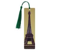 Marcapáginas de madera con borla, diseño de la Torre Eiffel de París, hermosos marcadores hechos a mano, marcadores para leer