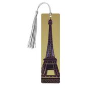 Marcapáginas de madera con borla, diseño de la Torre Eiffel de París, hermosos marcadores hechos a mano, marcadores para leer