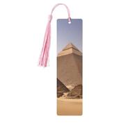 Marcapáginas de madera con borla, diseño de pirámides de Egipto, hermosos marcadores hechos a mano, marcadores para leer