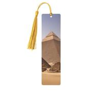 Marcapáginas de madera con borla, diseño de pirámides de Egipto, hermosos marcadores hechos a mano, marcadores para leer