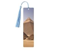 Marcapáginas de madera con borla, diseño de pirámides de Egipto, hermosos marcadores hechos a mano, marcadores para leer