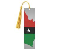 Marcapáginas de madera con borlas, diseño de mapa de la bandera de Santo Tomé y Príncipe, etiquetas rectangulares de madera natural, regalos para hombres y mujeres