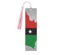 Marcapáginas de madera con borlas, diseño de mapa de la bandera de Santo Tomé y Príncipe, etiquetas rectangulares de madera natural, regalos para hombres y mujeres