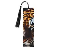 Marcapáginas de madera con borlas, diseño de tigre salvaje, ideal para amantes de los libros, regalos de lectura para mujeres y hombres, etiqueta de madera hecha a mano.
