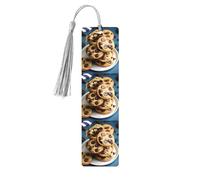 Marcapáginas de madera con borlas, galletas y chispas de chocolate, regalos de cumpleaños para amigos y amantes de los libros