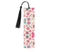 Marcapáginas de madera con borlas, para leer libros de tapa dura, coloridos, con diseño de rosquillas, con diseño de rosquillas, para leer libros de tapa dura