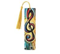 Marcapáginas de madera con diseño abstracto de doble cara con teclas agudas, 5 unidades, regalos para mujeres para amantes de los libros, accesorios geniales para cuadernos, regalos de cumpleaños para