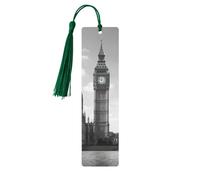 Marcapáginas de madera con diseño de Londres con borla para mujeres, hombres, amantes de los libros, marcadores de página para estudiantes, profesores y lectura