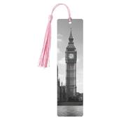 Marcapáginas de madera con diseño de Londres con borla para mujeres, hombres, amantes de los libros, marcadores de página para estudiantes, profesores y lectura