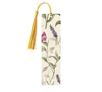 Marcapáginas de madera con diseño de orquídeas y flores silvestres de primavera de doble cara, accesorios artísticos de libros, regalos de cumpleaños para hombres y mujeres, regalos para amantes de