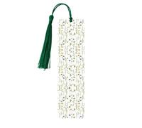 Marcapáginas de madera con estampado de acuarelas de hierbas y flores, para amantes de los libros, marcapáginas de madera con borlas, accesorios