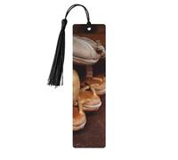 Marcapáginas de madera con estampado de béisbol retro con borlas, marcadores de libros para leer libros de tapa dura