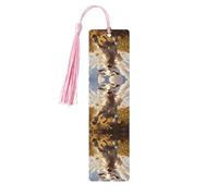 Marcapáginas de madera con estampado de cabra, marcapáginas de madera para amantes de los libros con borlas, accesorios