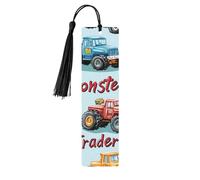 Marcapáginas de madera con estampado de camión rojo y azul de doble cara, 5 piezas, regalos para mujeres para amantes de los libros, accesorios geniales para cuadernos, regalos de cumpleaños para