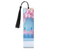 Marcapáginas de madera con estampado de castillos de hadas y globos de flores de doble cara, 5 piezas, regalos para mujeres para amantes de los libros, accesorios geniales para cuadernos, regalos de