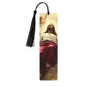 Marcapáginas de madera con estampado de doble cara de Jesús Ascended to The Rose, 5 piezas, regalos de mujer para amantes de los libros, accesorios geniales para cuadernos, regalos de cumpleaños para