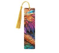 Marcapáginas de madera con estampado de dragón en 3D de doble cara, 5 piezas, regalos para mujeres para amantes de los libros, accesorios geniales para cuadernos, regalos de cumpleaños para hombres