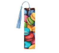 Marcapáginas de madera con estampado de galletas de macaron para amantes de los libros, escritores, lectores, 5 piezas