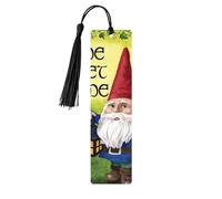 Marcapáginas de madera con estampado de gnomos coloridos con borla para mujeres, hombres, amantes de los libros, marcadores de página para estudiantes, profesores, lectura