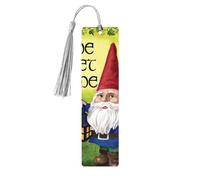Marcapáginas de madera con estampado de gnomos coloridos con borlas, marcadores de libros para leer libros de tapa dura y cuadernos