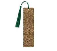 Marcapáginas de madera con estampado de leopardo salvaje con borla para mujeres, hombres, amantes de los libros, marcadores de página para estudiantes, profesores, lectura