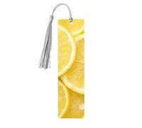 Marcapáginas de madera con estampado de limón amarillo para amantes de los libros, hombres y mujeres, marcapáginas de madera único, regalo inusual