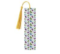 Marcapáginas de madera con estampado de mariposas coloridas de primavera, 5 piezas, para hombres y mujeres, marcapáginas geniales para leer los amantes de los libros