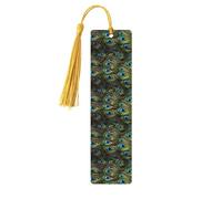 Marcapáginas de madera con estampado de pavo real fresco, 5 piezas, para hombres y mujeres, marcapáginas geniales para leer los amantes de los libros