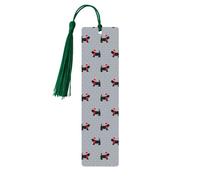 Marcapáginas de madera con estampado de perros lindos de Navidad con borla para mujeres, hombres, amantes de los libros, marcadores de página para estudiantes, profesores, lectura