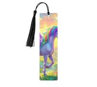 Marcapáginas de madera con estampado de unicornios mágicos y hadas, arco iris, flores de doble cara, 5 piezas, regalos de mujer para amantes de los libros, accesorios geniales para cuadernos, regalos