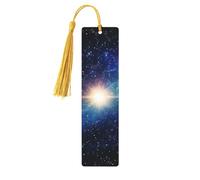 Marcapáginas de madera con fondo galáctico, fondo cósmico, cielo estrellado, impresión de doble cara, 5 piezas, regalos para mujeres para amantes de los libros, accesorios geniales para cuadernos