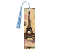 Marcapáginas de madera con impresión de la Torre Eiffel de París, marcadores de libros para amantes de los libros, escritores, lectores, únicos, geniales, 5 piezas