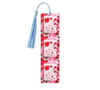 Marcapáginas de madera con impresión del día del amante, 5 piezas para hombres y mujeres, marcapáginas geniales para leer los amantes de los libros