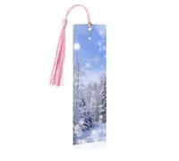 Marcapáginas de madera con paisaje de invierno, decoración perfecta para los amantes de los marcadores, estudiantes, club de lectura