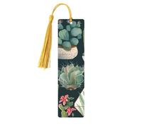 Marcapáginas de madera con plantas suculentas y cactus, decoración perfecta para marcapáginas, amantes de los estudiantes, club de lectura