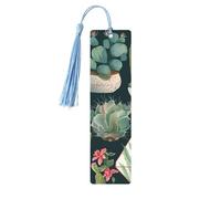 Marcapáginas de madera con plantas suculentas y cactus, decoración perfecta para marcapáginas, amantes de los estudiantes, club de lectura