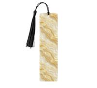 Marcapáginas de madera de color amarillo claro con borlas, letrero de madera para manualidades, marcadores de libros para lectores y amantes de los libros