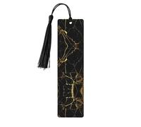 Marcapáginas de madera de mármol negro y dorado con borlas, etiquetas de manualidades naturales para libros, regalo perfecto para mujeres y hombres