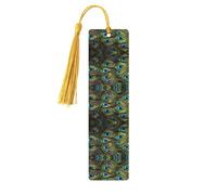 Marcapáginas de madera de pavo real fresco con borlas, etiquetas de manualidades naturales para libros, regalo perfecto para mujeres y hombres